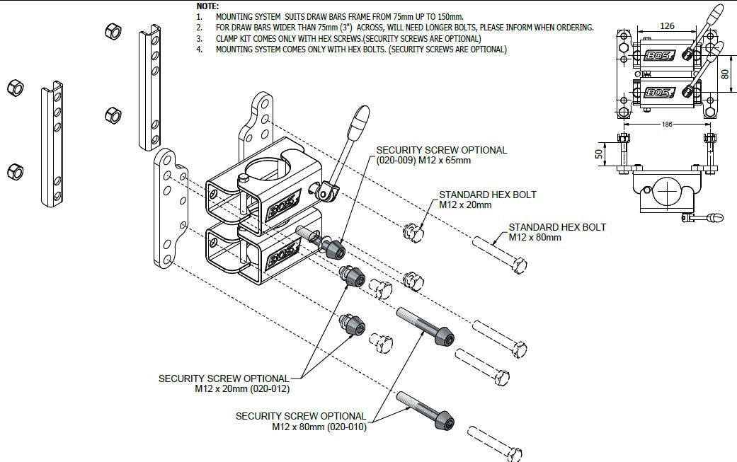 BOS Double Clamp 60mm