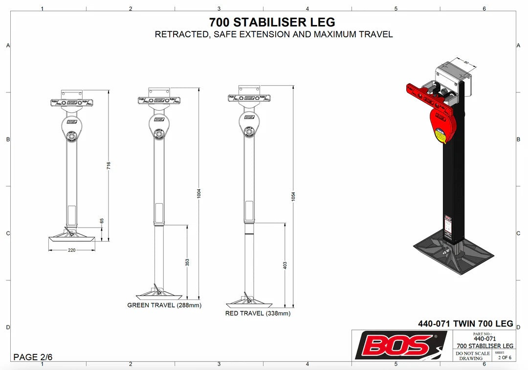 BOS Stabilising Leg 700 Pair