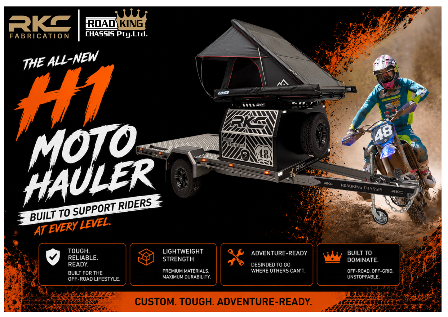 Roadking H1 Moto Hauler Single Axle