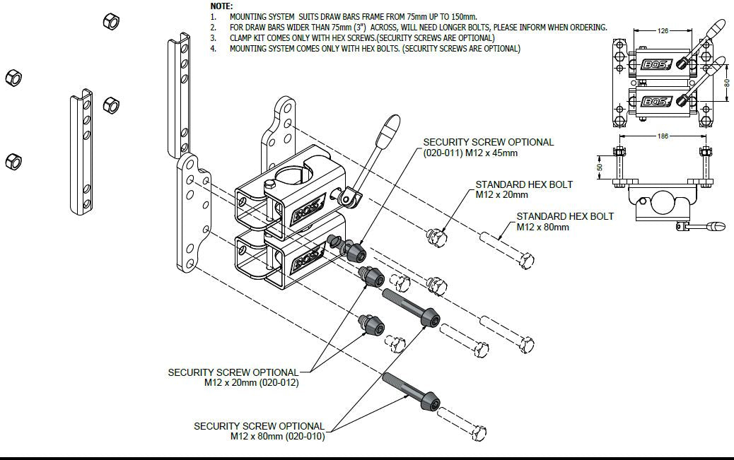 BOS Double Clamp 50mm