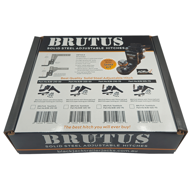Brutus Adjustable Hitch 70mm Ball 4.5T rated